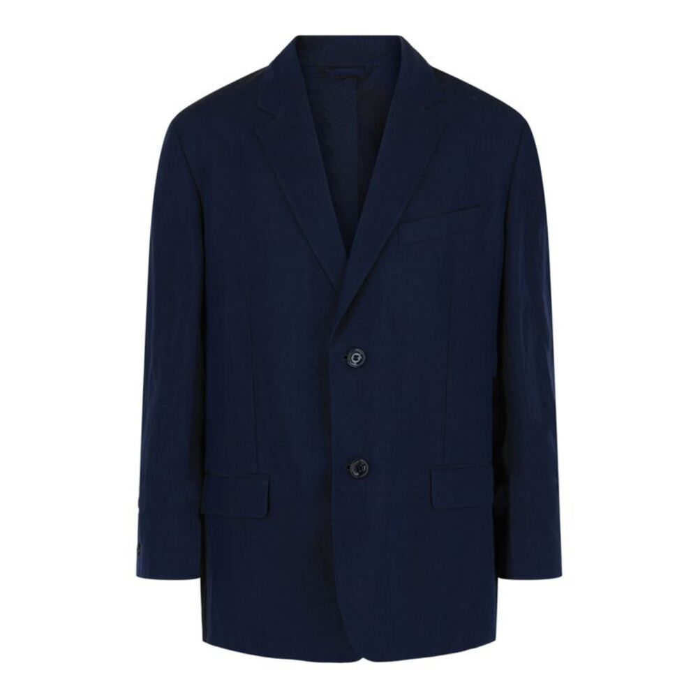 Givenchy Unconstructed Single-Breasted Jacket Blue Mens